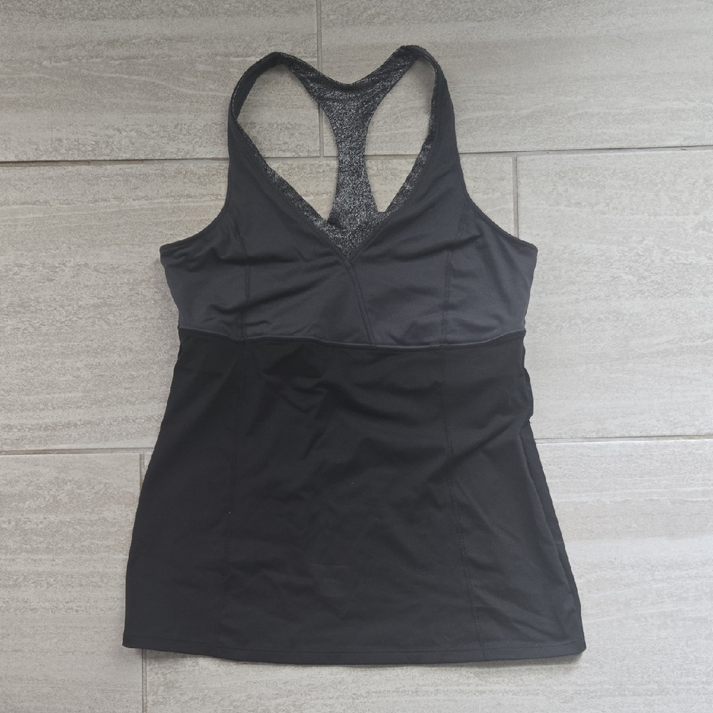 Victoria's Secret VSX Gray and Black Tabk With Built-in Bra